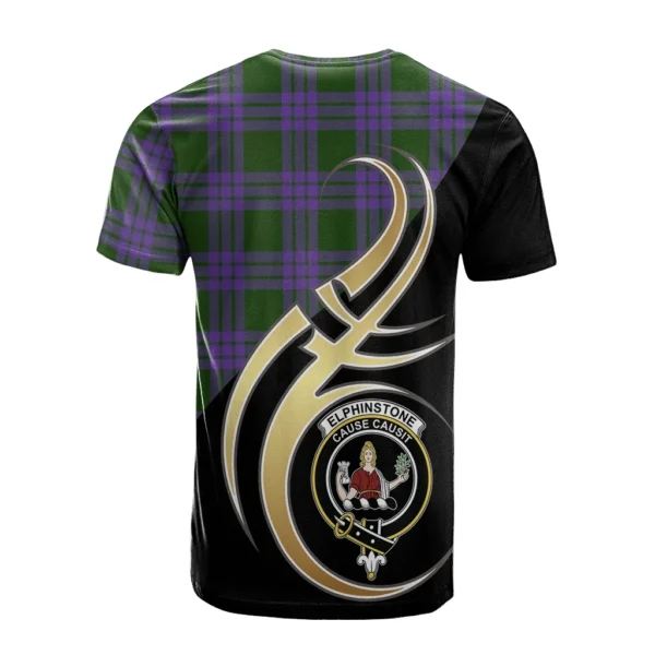 Elphinstone Clan T-Shirt, Scottish Tartan Elphinstone Clans T-Shirt Believe In Me Style - Image 2