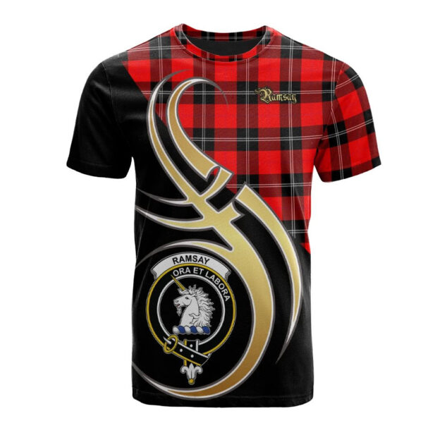 Ramsay Modern Clan T-Shirt, Scottish Tartan Ramsay Modern Clans T-Shirt Believe In Me Style