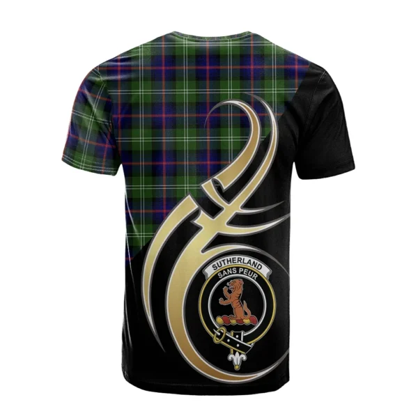 Sutherland Modern Clan T-Shirt, Scottish Tartan Sutherland Modern Clans T-Shirt Believe In Me Style - Image 2