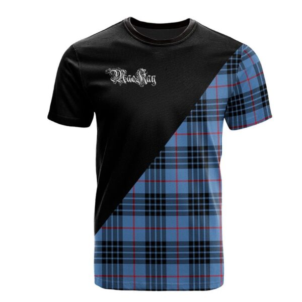 MacKay Blue Clan T-Shirt, Scottish Tartan MacKay Blue Clans T-Shirt Military Logo Style