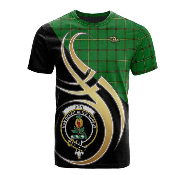 Don Clan T-Shirt, Scottish Tartan Don Clans T-Shirt Believe In Me Style