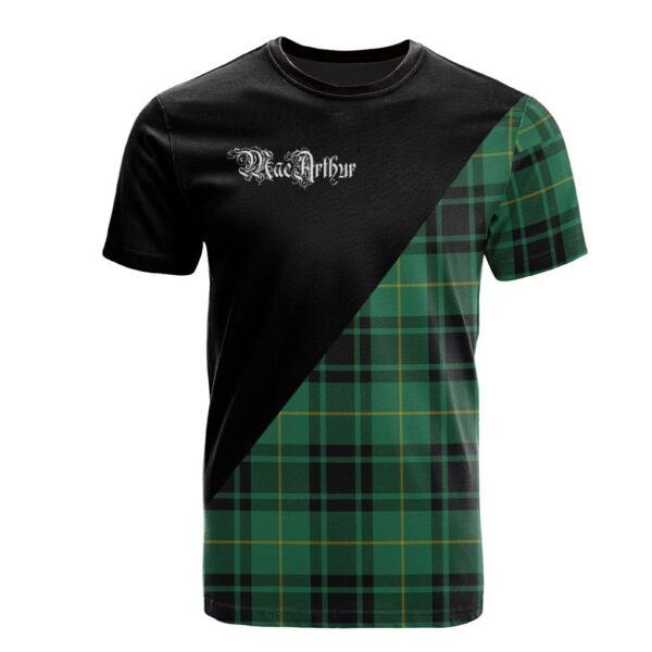 MacArthur Ancient Clan T-Shirt, Scottish Tartan MacArthur Ancient Clans T-Shirt Military Logo Style