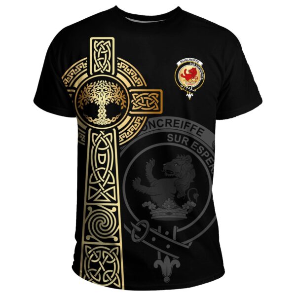 Moncreiffe (or Moncreiff) Clan T-shirt, Scottish Tartan Moncreiffe (or Moncreiff) Clans T-shirt Tree Of Life Style