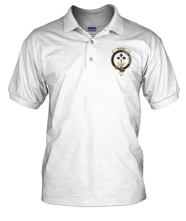 Moffat Clan Polo Shirt, Scottish Tartan Moffat Clans Polo Shirt Badge Style