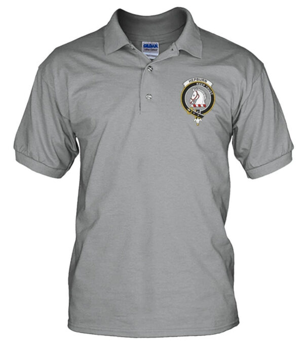 Hepburn Clan Polo Shirt, Scottish Tartan Hepburn Clans Polo Shirt Badge Style - Image 3