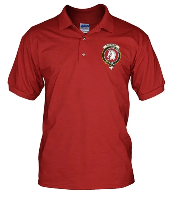 Hepburn Clan Polo Shirt, Scottish Tartan Hepburn Clans Polo Shirt Badge Style - Image 5