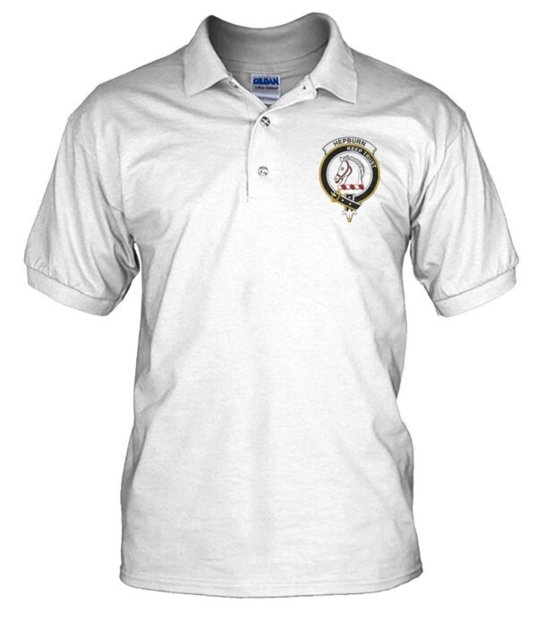 Hepburn Clan Polo Shirt, Scottish Tartan Hepburn Clans Polo Shirt Badge Style