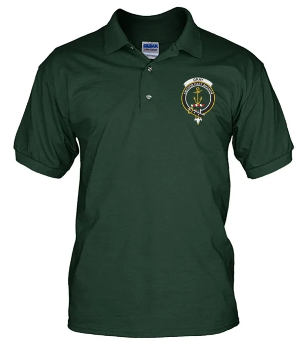 Gray Clan Polo Shirt, Scottish Tartan Gray Clans Polo Shirt Badge Style - Image 15