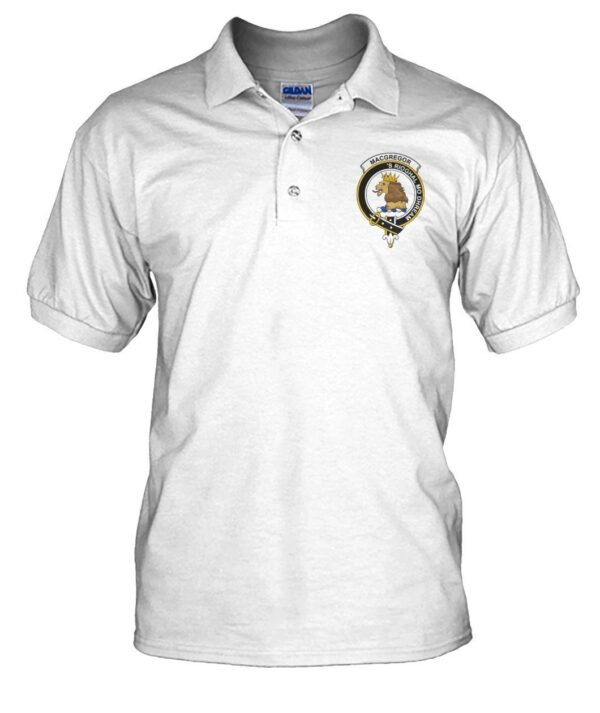 MacGregor Clan Polo Shirt, Scottish Tartan MacGregor Clans Polo Shirt Badge Style