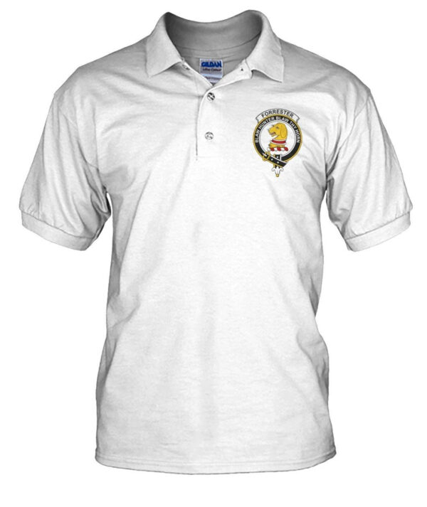 Forrester Clan Polo Shirt, Scottish Tartan Forrester Clans Polo Shirt Badge Style