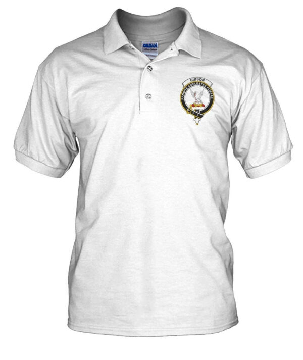 Gibson Clan Polo Shirt, Scottish Tartan Gibson Clans Polo Shirt Badge Style