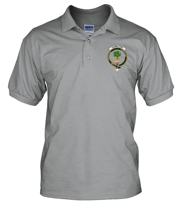 Hamilton Clan Polo Shirt, Scottish Tartan Hamilton Clans Polo Shirt Badge Style - Image 3