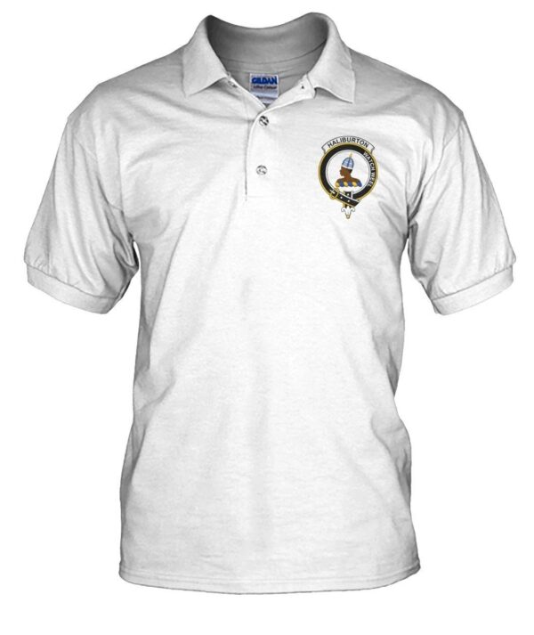 Haliburton Clan Polo Shirt, Scottish Tartan Haliburton Clans Polo Shirt Badge Style