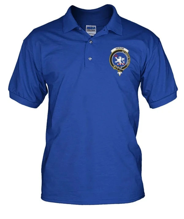 Heron Clan Polo Shirt, Scottish Tartan Heron Clans Polo Shirt Badge Style - Image 7