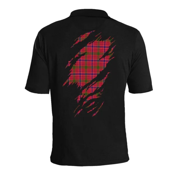 MacRae Clan Polo Shirt, Scottish Tartan MacRae Clans Polo Shirt Full Black Style - Image 4