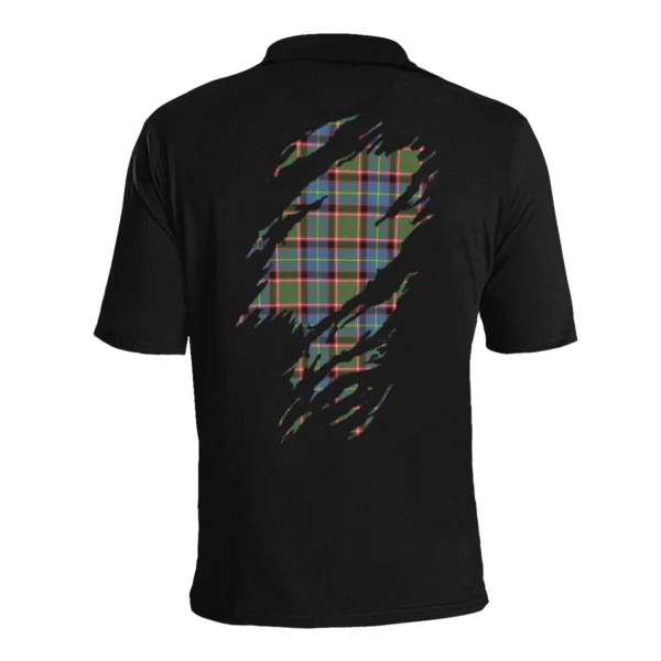 Stirling (of Cadder-Present Chief) Clan Polo Shirt, Scottish Tartan Stirling (of Cadder-Present Chief) Clans Polo Shirt Full Black Style - Image 4