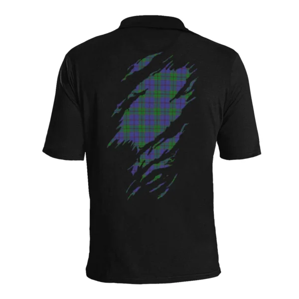 Strachan Clan Polo Shirt, Scottish Tartan Strachan Clans Polo Shirt Full Black Style - Image 4