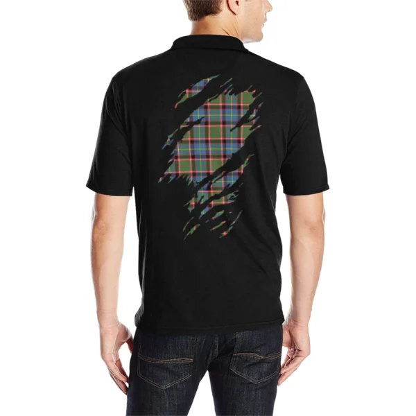 Stirling (of Cadder-Present Chief) Clan Polo Shirt, Scottish Tartan Stirling (of Cadder-Present Chief) Clans Polo Shirt Full Black Style - Image 2