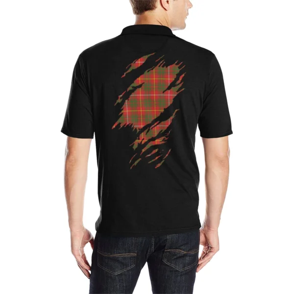 Bruce Clan Polo Shirt, Scottish Tartan Bruce Clans Polo Shirt Full Black Style - Image 2