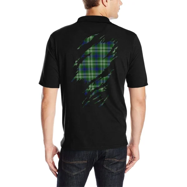 Learmonth Clan Polo Shirt, Scottish Tartan Learmonth Clans Polo Shirt Full Black Style - Image 2