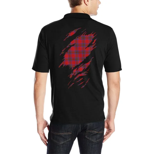 Leslie (Earl of Rothes) Clan Polo Shirt, Scottish Tartan Leslie (Earl of Rothes) Clans Polo Shirt Full Black Style - Image 2