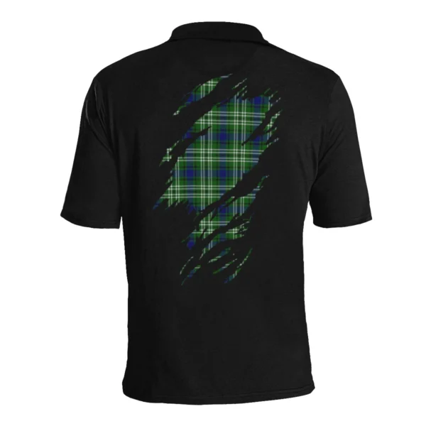 Learmonth Clan Polo Shirt, Scottish Tartan Learmonth Clans Polo Shirt Full Black Style - Image 4