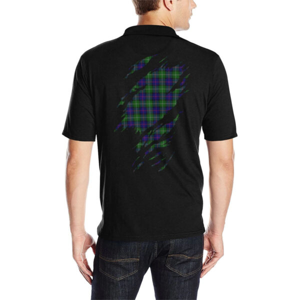 MacThomas Clan Polo Shirt, Scottish Tartan MacThomas Clans Polo Shirt Full Black Style - Image 2