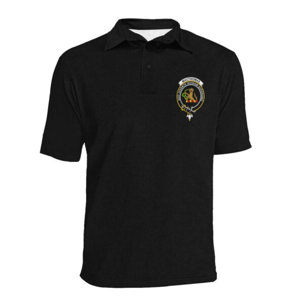 MacThomas Clan Polo Shirt, Scottish Tartan MacThomas Clans Polo Shirt Full Black Style - Image 3