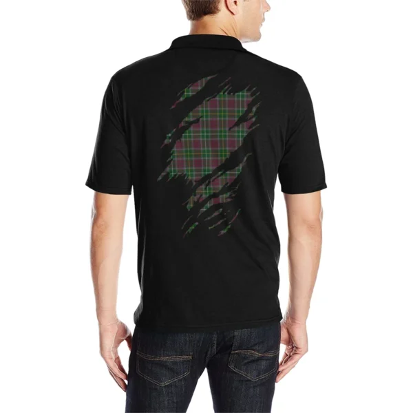 Crosbie (or Crosby) Clan Polo Shirt, Scottish Tartan Crosbie (or Crosby) Clans Polo Shirt Full Black Style - Image 2