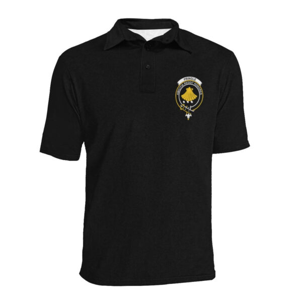 Pringle Clan Polo Shirt, Scottish Tartan Pringle Clans Polo Shirt Full Black Style - Image 3