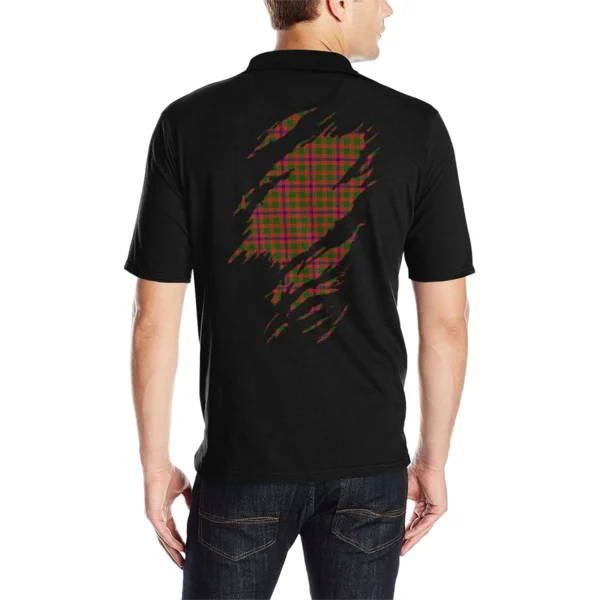 Skene Clan Polo Shirt, Scottish Tartan Skene Clans Polo Shirt Full Black Style - Image 2