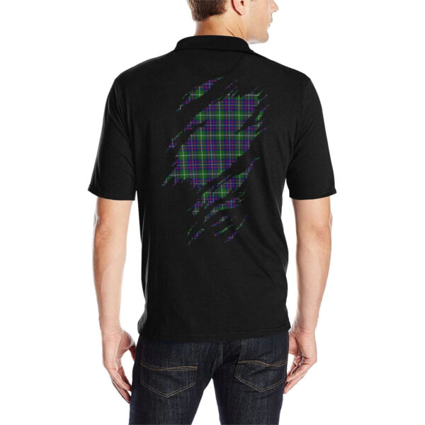 Inglis Clan Polo Shirt, Scottish Tartan Inglis Clans Polo Shirt Full Black Style - Image 2