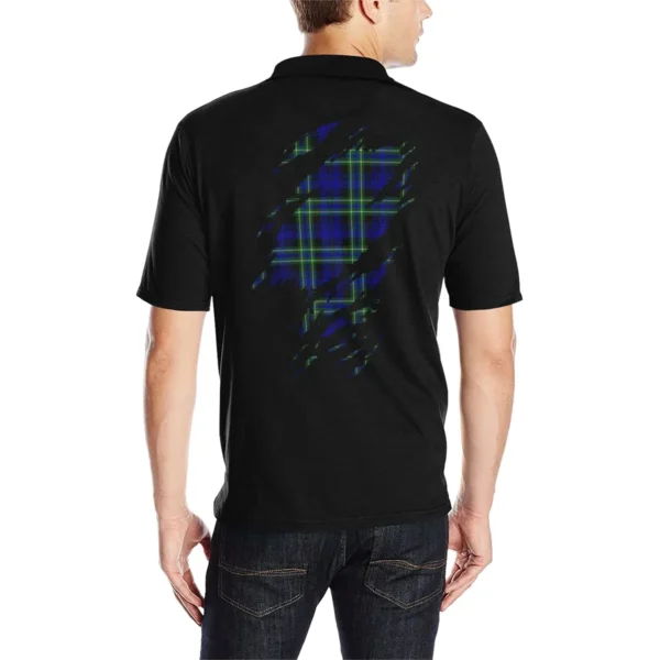 Arbuthnot Clan Polo Shirt, Scottish Tartan Arbuthnot Clans Polo Shirt Full Black Style - Image 2