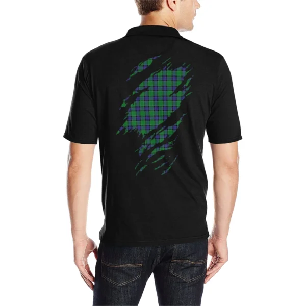 Monteith Clan Polo Shirt, Scottish Tartan Monteith Clans Polo Shirt Full Black Style - Image 2