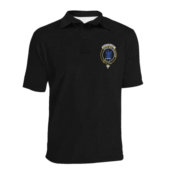 Ochterlony Clan Polo Shirt, Scottish Tartan Ochterlony Clans Polo Shirt Full Black Style - Image 3