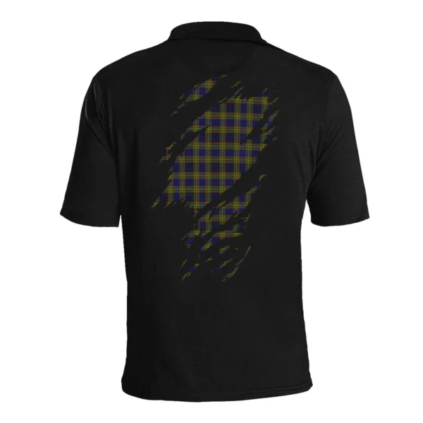 Clelland Clan Polo Shirt, Scottish Tartan Clelland Clans Polo Shirt Full Black Style - Image 4