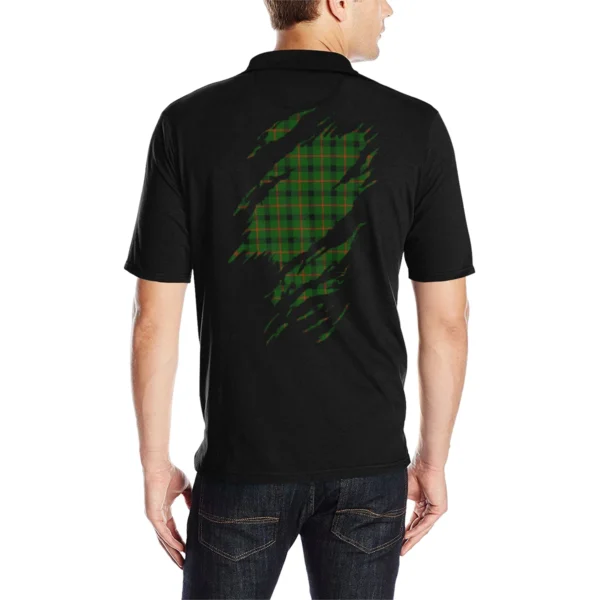 Kincaid Clan Polo Shirt, Scottish Tartan Kincaid Clans Polo Shirt Full Black Style - Image 2