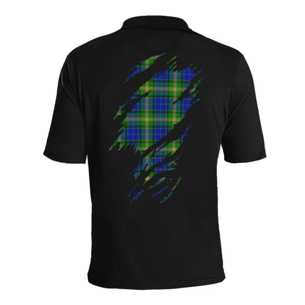 Maitland Clan Polo Shirt, Scottish Tartan Maitland Clans Polo Shirt Full Black Style - Image 4