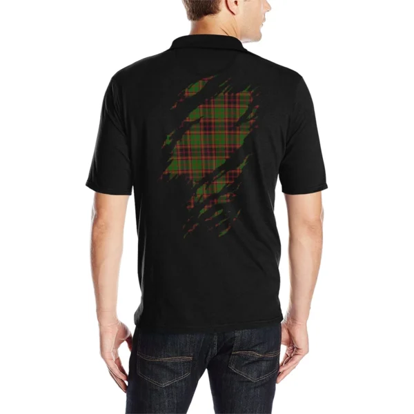 Buchan Clan Polo Shirt, Scottish Tartan Buchan Clans Polo Shirt Full Black Style - Image 2