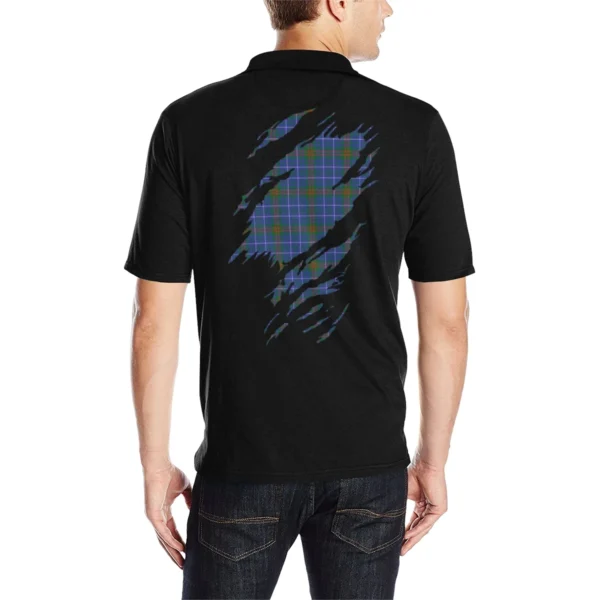 Edmonstone (of Duntreath) Clan Polo Shirt, Scottish Tartan Edmonstone (of Duntreath) Clans Polo Shirt Full Black Style - Image 2