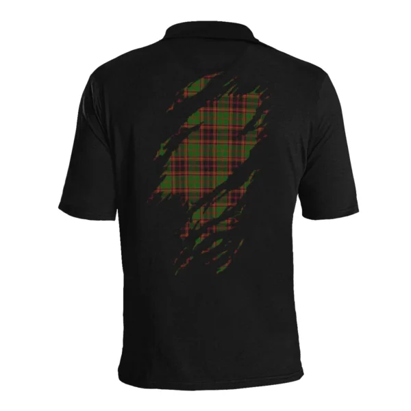 Buchan Clan Polo Shirt, Scottish Tartan Buchan Clans Polo Shirt Full Black Style - Image 4