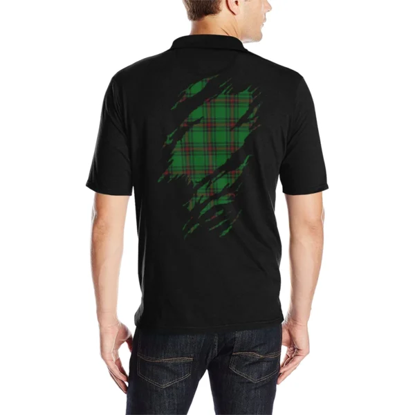 Logie Clan Polo Shirt, Scottish Tartan Logie Clans Polo Shirt Full Black Style - Image 2