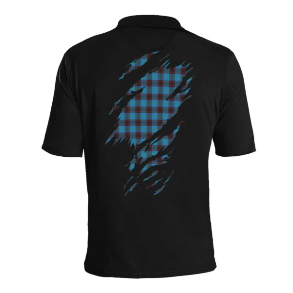 Home (or Hume) Clan Polo Shirt, Scottish Tartan Home (or Hume) Clans Polo Shirt Full Black Style - Image 4