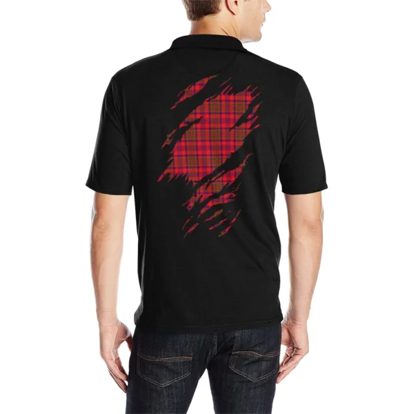 Murray (of Athole) Clan Polo Shirt, Scottish Tartan Murray (of Athole) Clans Polo Shirt Full Black Style - Image 2