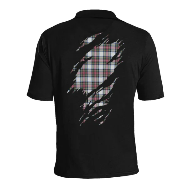 Dennistoun Clan Polo Shirt, Scottish Tartan Dennistoun Clans Polo Shirt Full Black Style - Image 4