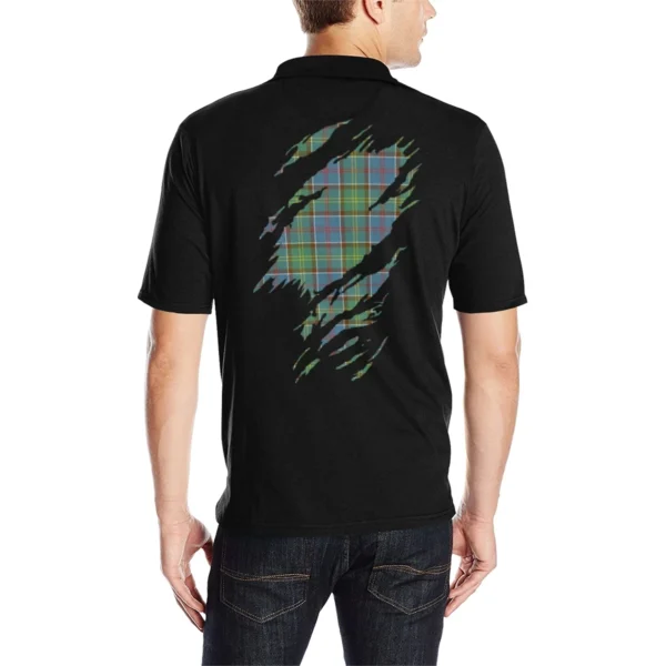 Whitelaw Clan Polo Shirt, Scottish Tartan Whitelaw Clans Polo Shirt Full Black Style - Image 2