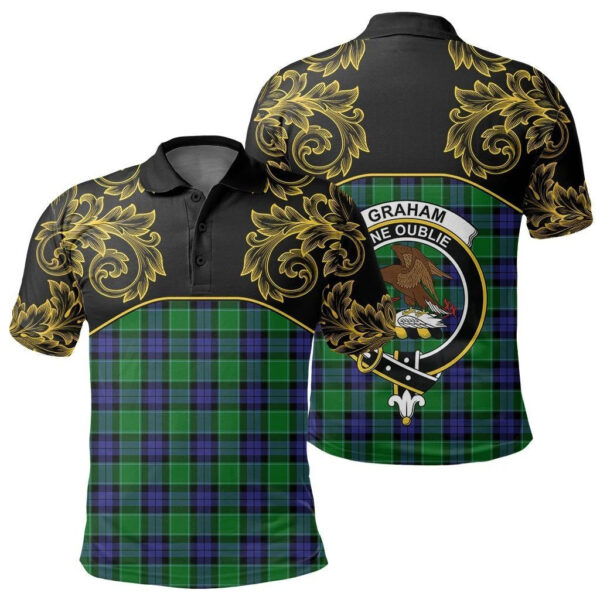 Graham of Menteith Modern Clan Polo Shirt, Scottish Tartan Graham of Menteith Modern Clans Polo Shirt Empire Style