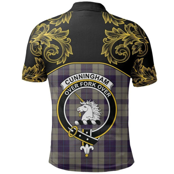 Cunningham Dress Blue Dancers Clan Polo Shirt, Scottish Tartan Cunningham Dress Blue Dancers Clans Polo Shirt Empire Style - Image 3