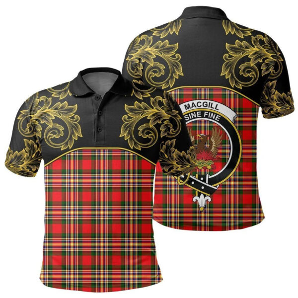 MacGill Modern Clan Polo Shirt, Scottish Tartan MacGill Modern Clans Polo Shirt Empire Style