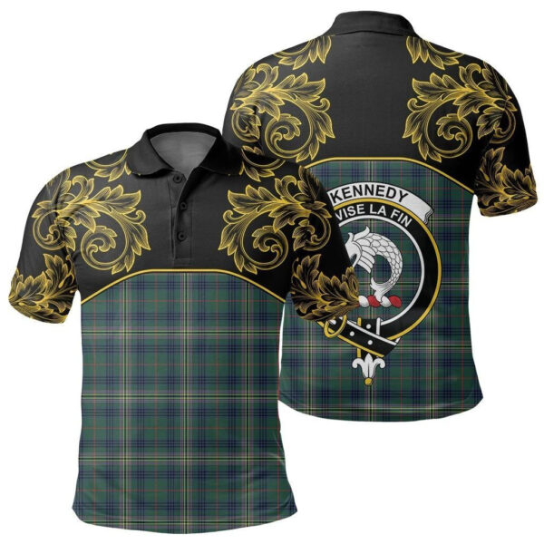 Kennedy Modern Clan Polo Shirt, Scottish Tartan Kennedy Modern Clans Polo Shirt Empire Style